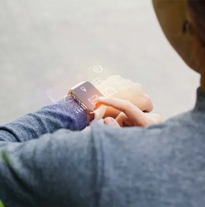 person using a smart-watch
