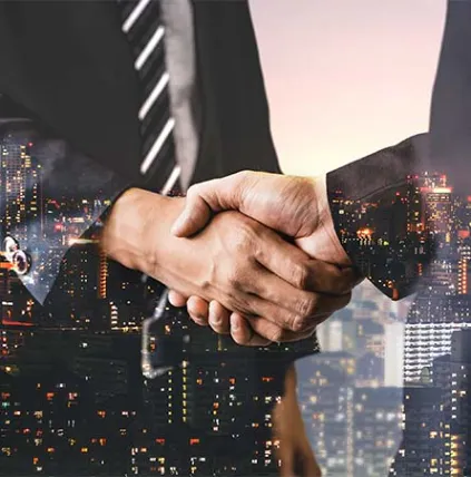 two business person shaking hands