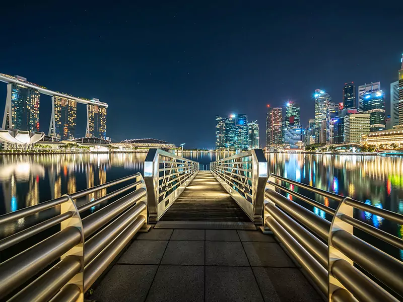 scene of a bridge in a smart city
