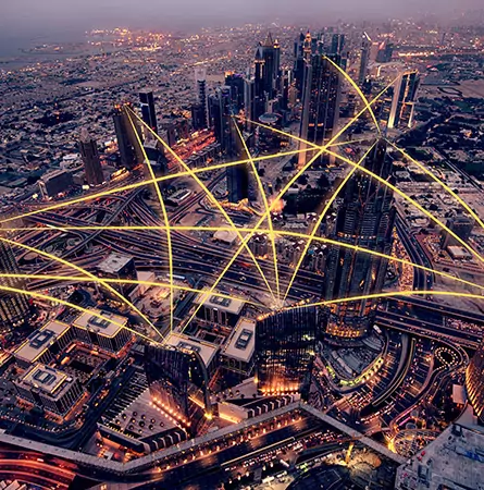 city connected through a network